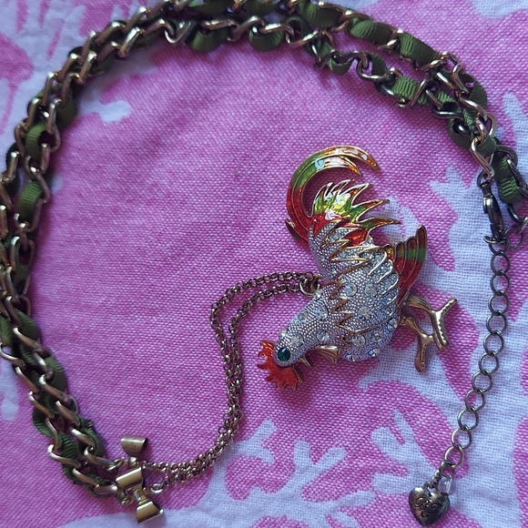 Betsey Johnson FARMHOUSE ROOSTER NECKLACE - Picture 8 of 12